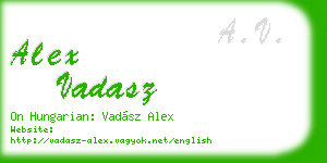 alex vadasz business card