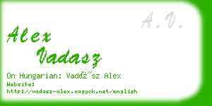 alex vadasz business card